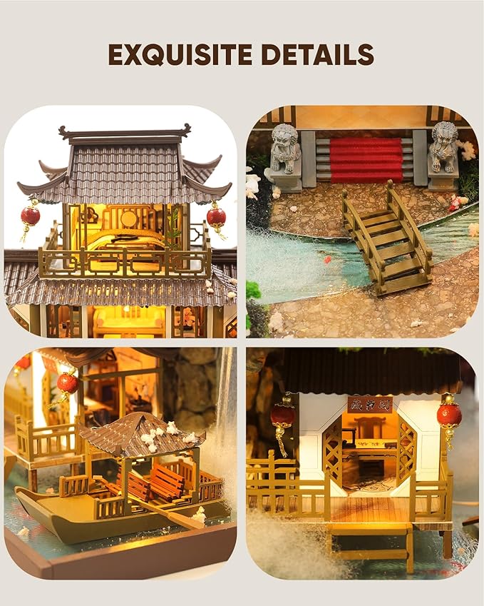 DIY Miniature House Kit, DIY Dollhouse Kit for Adults to Build, Mini House Kit with LED, Mayberry Street Miniatures, Ideal Gifts for Birthday, Valentine Christmas(Wonderland)