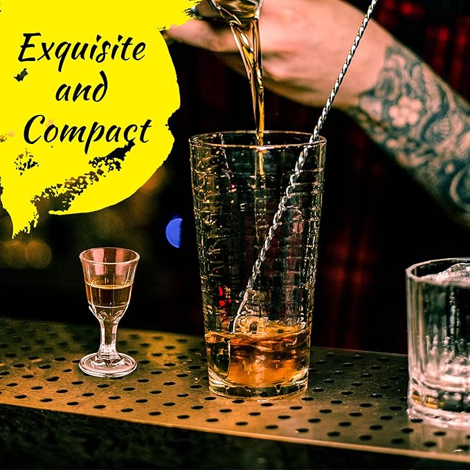 CHENGU 12 Pcs Mini Shot Glasses - 0.4 OZ/Half an Ounce, Clear Cordial wine Glasses with Base for Wine, Tequila, Whiskey, Spirits