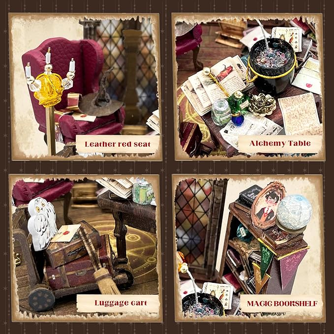 CUTEROOM Miniature House Kits for Adults-Magic Potion Bunker, Mini Dollhouse Wooden Furniture Kit, DIY Craft Kits Creative Room Tiny House for Decoration