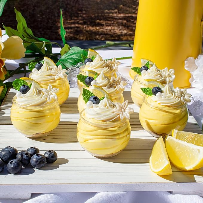 576 Count 3 oz. Sphere Mini Dessert Parfait Cup Professional-Grade Recyclable Transparent Durable Disposable Plastic Fishbowl for Parfait Desserts, Appetizers, and Parties CMJJ