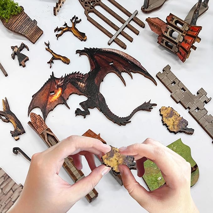 Book Nook Kit with LED Light - 3D Wooden Puzzles Book Nook for Book Shelf Decor - DIY Dollhouse Kit - Book Nook Decor with Dust Cover - Magic Book Nook (SQ-05)