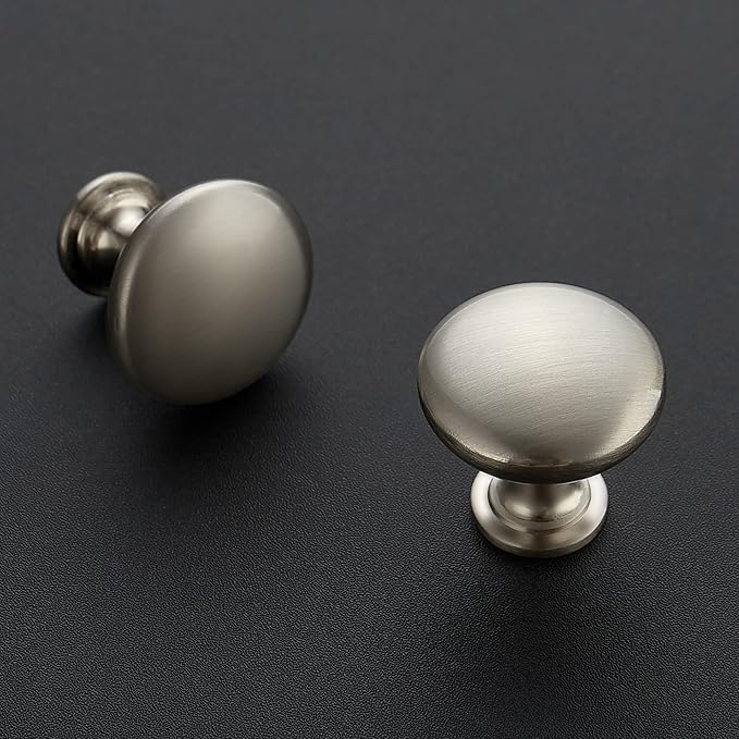 Ravinte 5 Pack Brushed Nickel Round Zinc Cabinet Knobs for Kitchen Bathroom Closet Dresser Cabinets