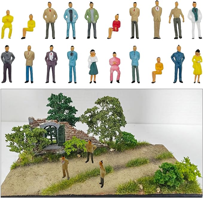 Cayway Fairy Garden Accessories, Miniature Garden Micro Landscape Decoration for DIY Craft, Miniature Scenes, 50 PCS 1:50 Scale People