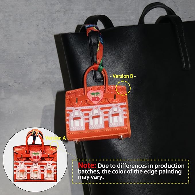 Buyborgood 2 PCS Women Mini Backpack Keychain Accessories Key Pouch Holder Coin Purse Bag Charm Wallet (Blue + Orange)