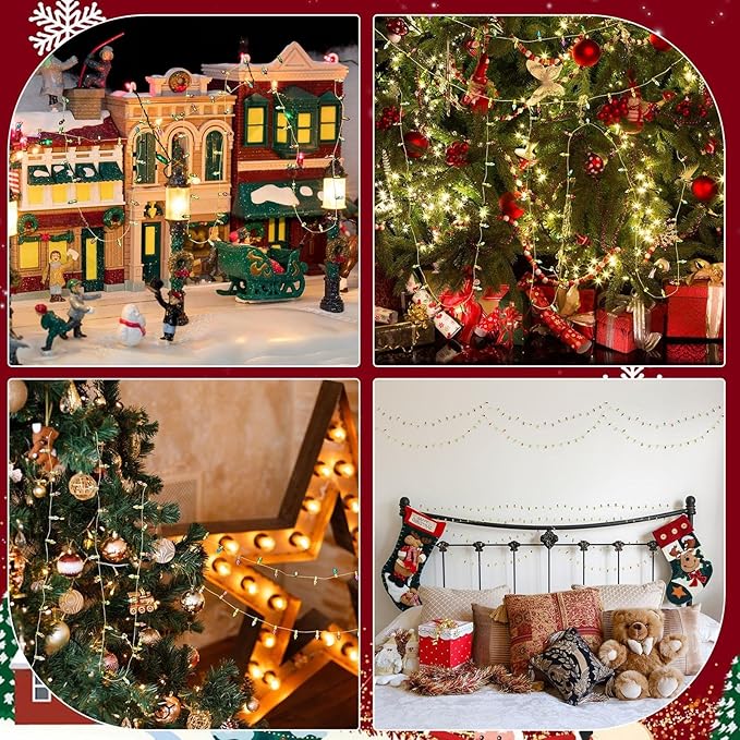 Tuanse 49.2 ft Dollhouse Fake String Lights Decorations Miniature Light String Crafts for Doll House Furniture Accessories Wedding Party Decor(Simple)