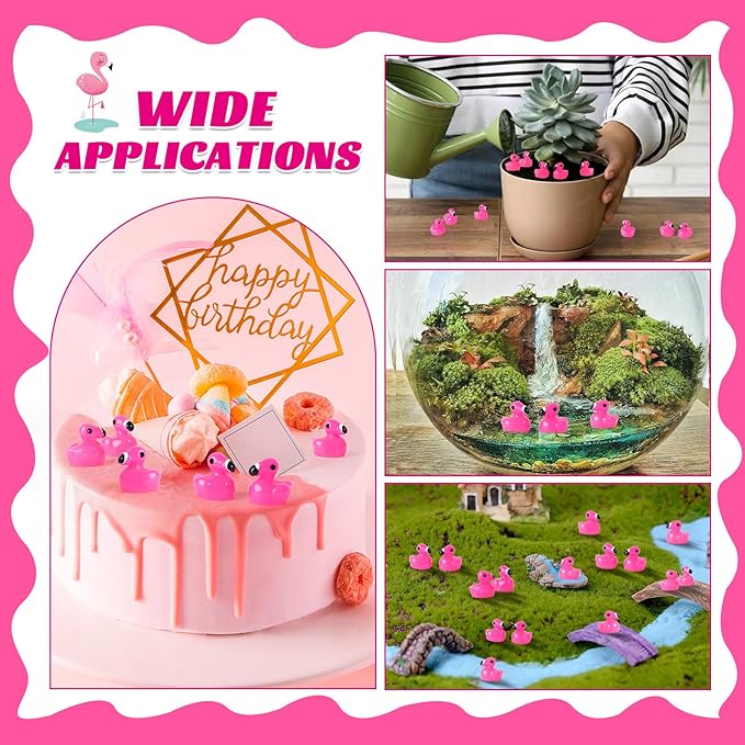 240PCS Mini Flamingo Resin Ducks Set Miniature Flamingo Gifts Tiny Animal Figurines Toy Bulk for Garden Decor DIY Craft Micro Landscape Fairy Party