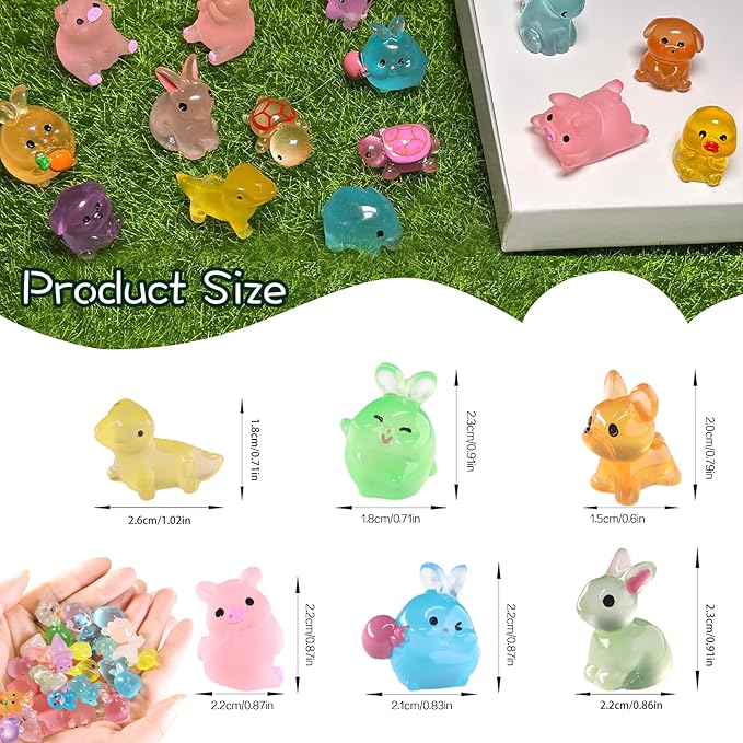150pcs Mini Resin Animals, Mini Resin Figures for Fairy Garden Miniature Dollhouse Accessories Hide Crafts Decor Miniature Figurines