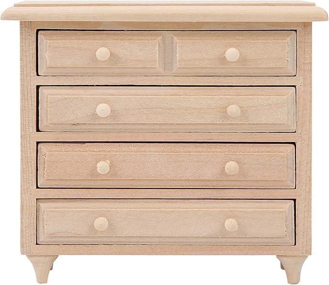 1:12 Wooden Table Square 8 Button Dollhouse Movement Cabinet Sleeping Cabinet Mini Furniture Solid Wood Miniature Model Beautiful Color Kit Handcraft DIY Model Gift Supplies Accessories