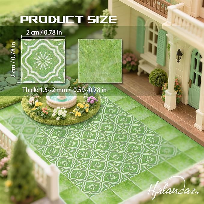 Dollhouse Flooring Tiles on 1/12 1/6 Scale Miniature Decor Accessories 128pcs Double-Sided