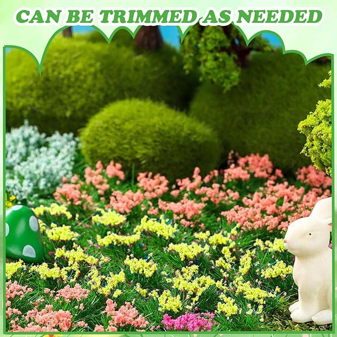 Warmtree Hand Torn Model Grass Tufts Flower Cluster for Miniature Scenery Applicable for N & HO Scale for Train Layouts,Diorama Supplies,and Architectural Models (Yellow)