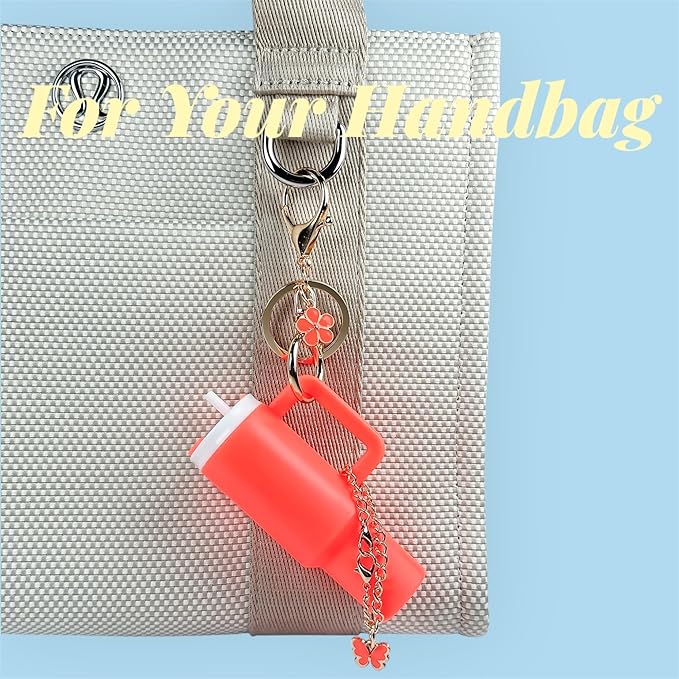 ERTUNA Mini Tumbler Keychain Accessories for Stanley Cup, 2 Way Cute Charms Chapstick Lip Balm Holder for Women Purse Handbag