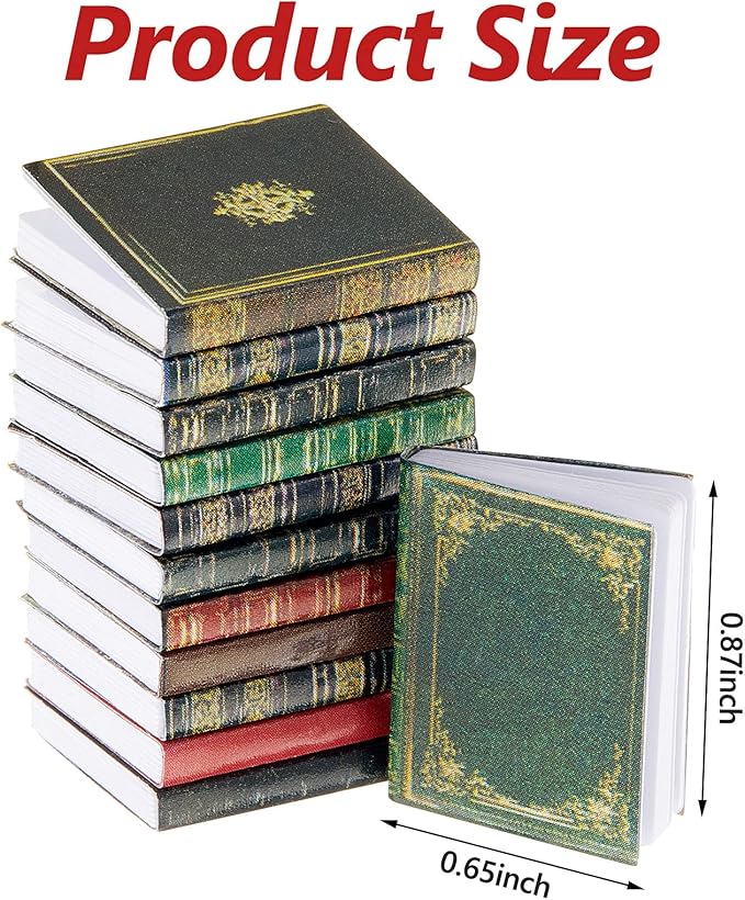 Skylety 24 Pieces 1:12 Scale Miniatures Dollhouse Books Assorted Miniatures Dollhouse Accessories Small Books Decoration Accessories Doll Toy Supplies(Classic Style)