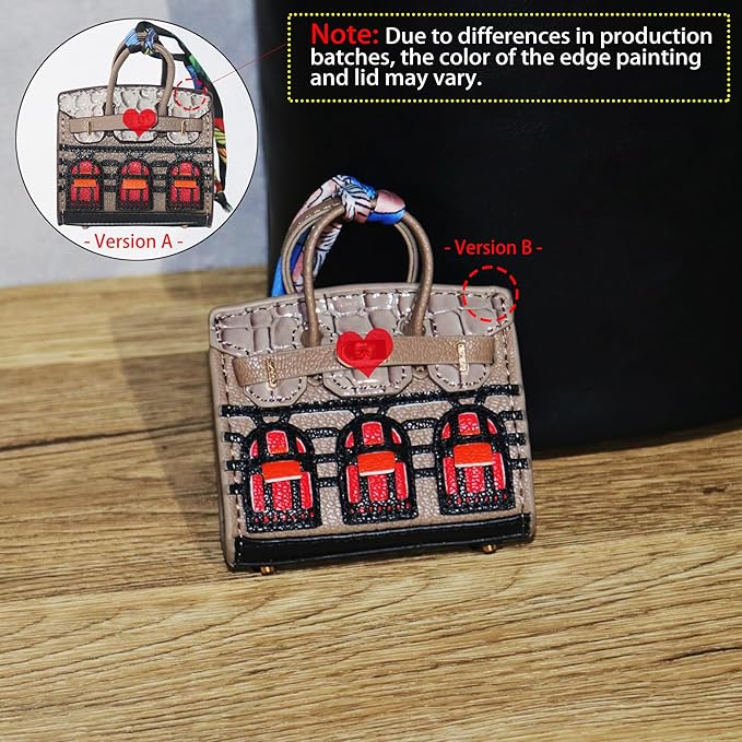 Buyborgood 2 PCS Women Mini Backpack Keychain Accessories Key Pouch Holder Coin Purse Bag Charm Wallet (Camel + Gray)