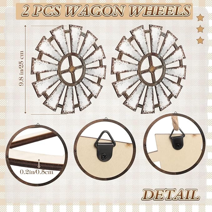 6 Pack Halloween 13 x 9 x 6 Inch Straw Hay Bale Stack Decoration Set Rustic Wooden Wagon Wheel Natural Hay Bales Boxes Western Cowboy Birthday Decor Photo Booth Props