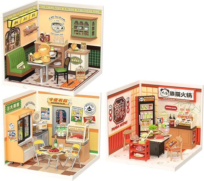 Rolife Super Creator House Building Playset & Terrace Bundle - Chineses Food Restaurants