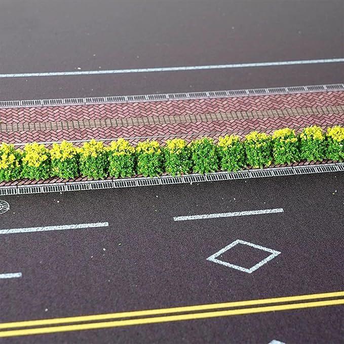 Woohome 12 PCS Flower Cluster Model, Static Grass Model Grass Tufts Set for DIY Miniature Train Landscape Terrain Railway Scenery Decorations