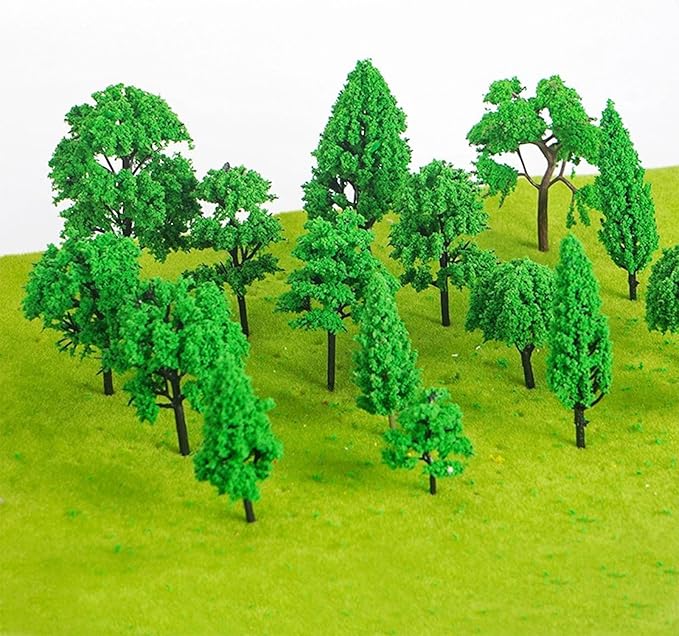 Cayway 65 PCS Model Trees Mixed Model Tree, Diorama Tree Fake Miniature Trees Model Scenery Supplies for DIY Projects Landscape Fairy Garden