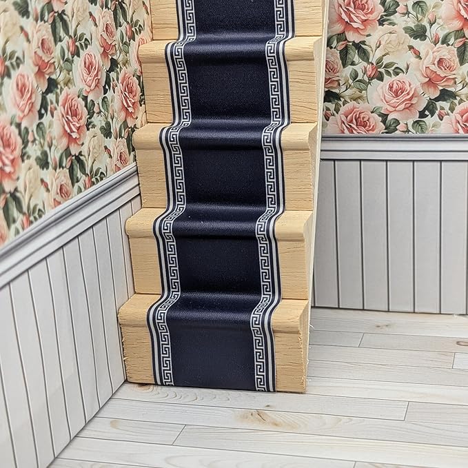 Self-Adhesive Carpet with Real Textile Structure for Dollhouses Scale 1:12 (Greek Blue)