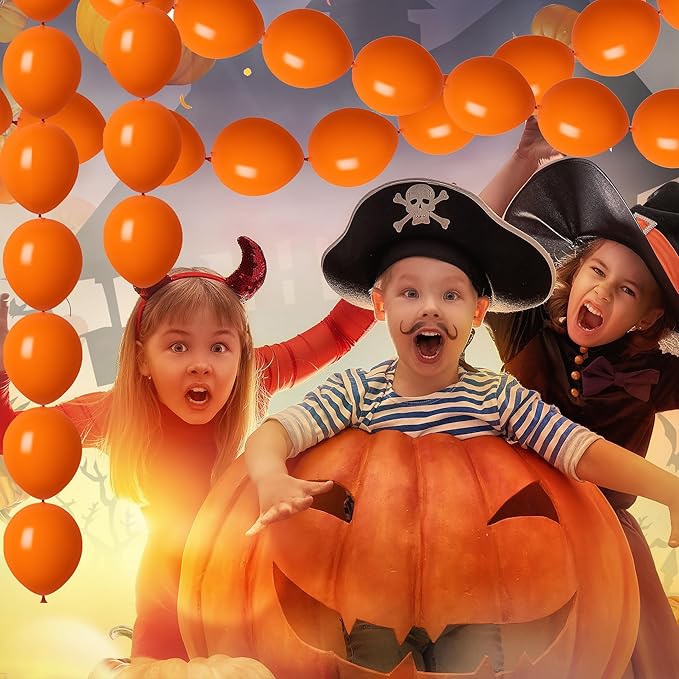 ADIDO EVA Link Balloons 6 Inch Orange Latex Quick Linkale Balloon 80 Pcs for Birthday, Halloween, Christmas, Party Festival Decorations