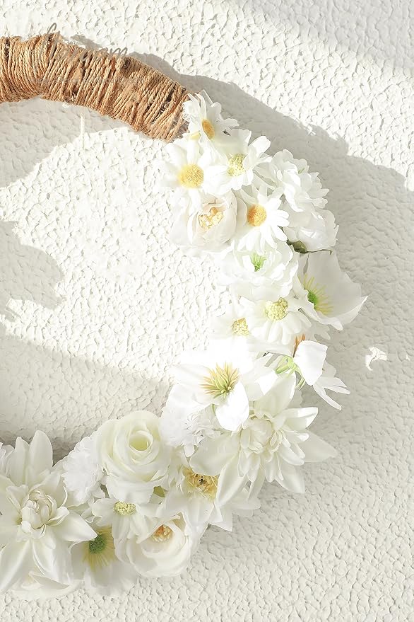Floroom Mini Artificial Flower Heads Ivory & White Fake Peony Daisy Rose Multicolor Small Faux Silk Flower Heads for Cake Craft Garland Wedding Party Graduation Cap DIY Home Decoration, 0.8"-3.6"