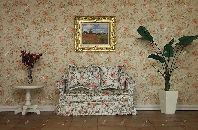 iLAND Dollhouse Wallpaper, Nice 1/12 Scale Accessories & 1/6 Scale Accessories for DIY Dollhouse Décor, 39 * 15.7inch Beautiful Doll House Wall Paper w/Harmonious Proportions & Realistic Touch