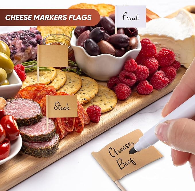 Charcuterie Board Accessories Spreader Knife Set Cheese Butter Spreader Knife Charcuterie Utensils with Wooden Handles Mini Serving Tongs Spoons Forks for party Wedding Christmas (Silver, 18 Pieces)