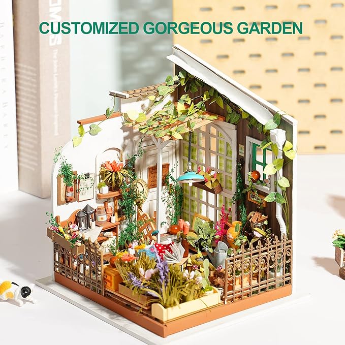 RoWood Miniature House Kit, 1:24 Scale DIY Miniature Dollhouse Kit for Adults, Mayberry Street Miniatures,Mini House Craft Kits for Adults, Gifts on Birthday Christmas - Miller's Garden