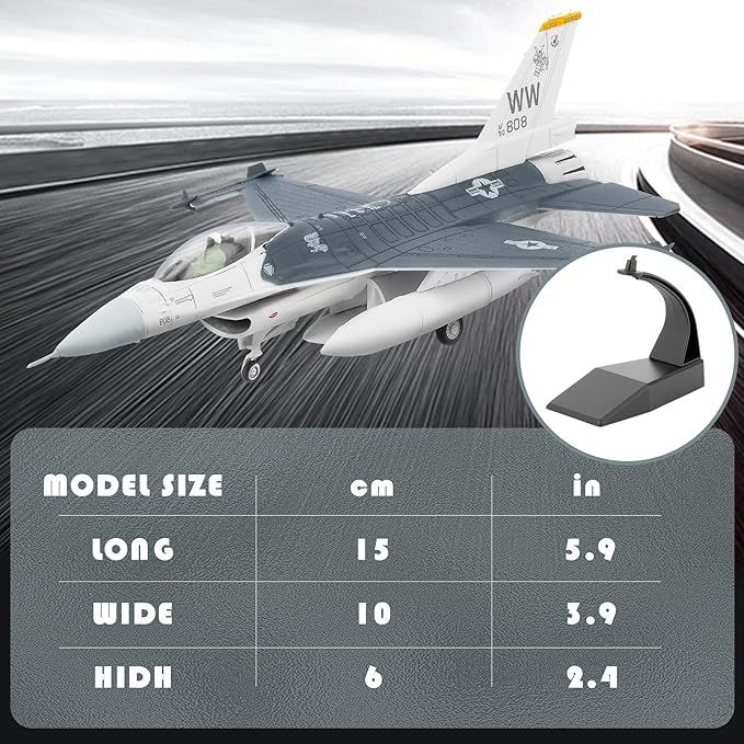 HANGHANG 1/100 Military Model Plane F16-C Fighting Falcon Alloy Fighter Plane Model Model Airplane for Collection and Gift