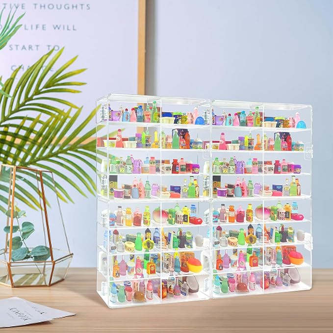 8 Slots Mini Brands Display Case,Plastic Mini Brands Storage Case Collector Toys, Shopkins Real Littles, Mini Mart Storage Organizer(4 Pack-32 Slots)