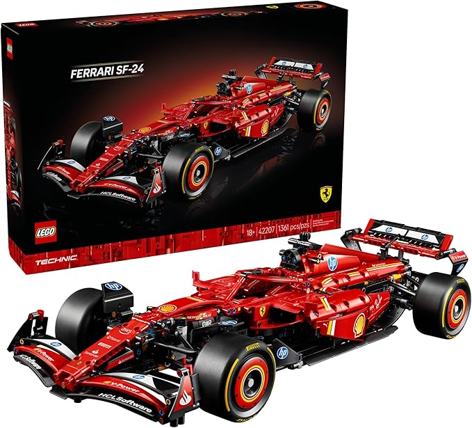 LEGO Technic Ferrari SF-24 F1 Model Car Kit - Building Set for Adults, Ages 18+ with Realistic Features - Ferrari DIY Craft for Display - Gift Idea for F1 Fans - 42207