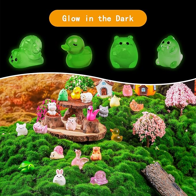 43pcs Mini Resin Animal 43 Styles Tiny Resin Animals Miniature Little Small Animal Figures for Fairy Garden Accessories, Dollhouse Decorations, DIY Miniature Scenes, Birthday Party Favors