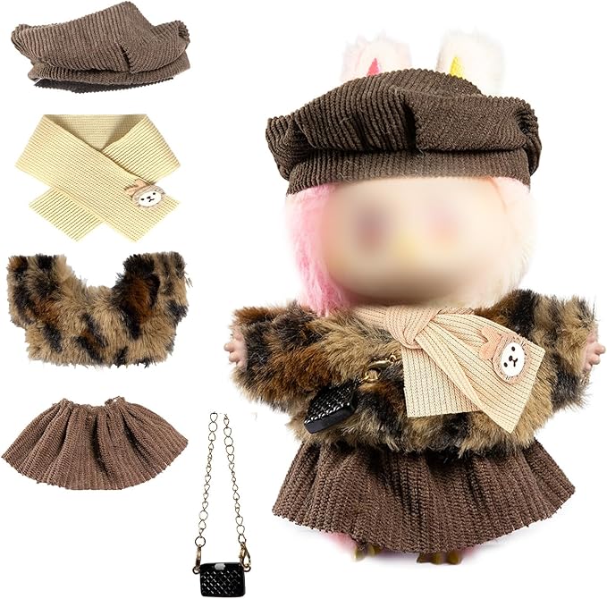 Clothes for LABUBU Doll (NO Doll),Outfit for LABUBU,Clothes Set for LABUBU Dress Up,Accessories for LABUBU (E)