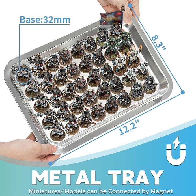 Miniatures Storage Case Miniatures Transport Case Aluminum Alloy Frame Display Case with Lock and Trolley (Medium Size)