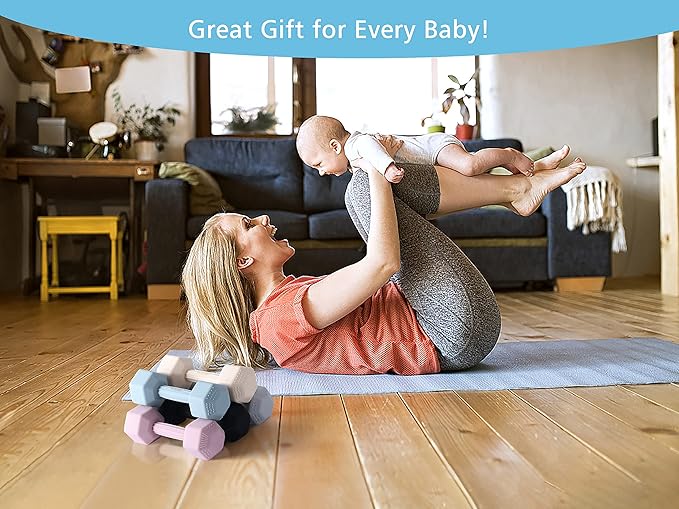 Giftty Baby Dumbbell Toy - Silicone Infant Rattle Teething Toy Teether Toddler Sensory Toy Durable Safe Exercises Workout Weight - Great Gift for Girls and Boys (1pcs - Sandy Brown)