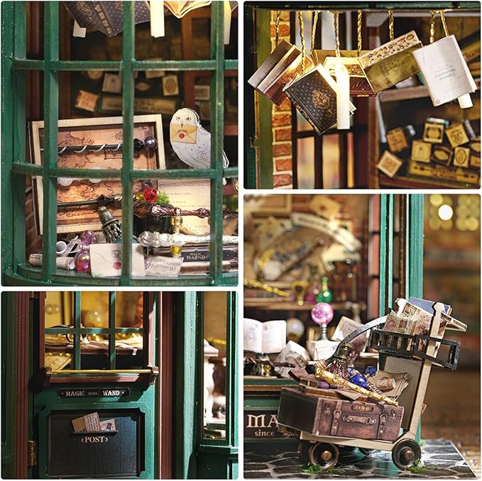 GuDoQi DIY Miniature House Kits, DIY Miniature Dollhouse Kit with Furniture, Tiny House Kits 1:24 Scale, Creative DIY Crafts for Adults Teen, Christmas Birthday Gifts, Magic Shop