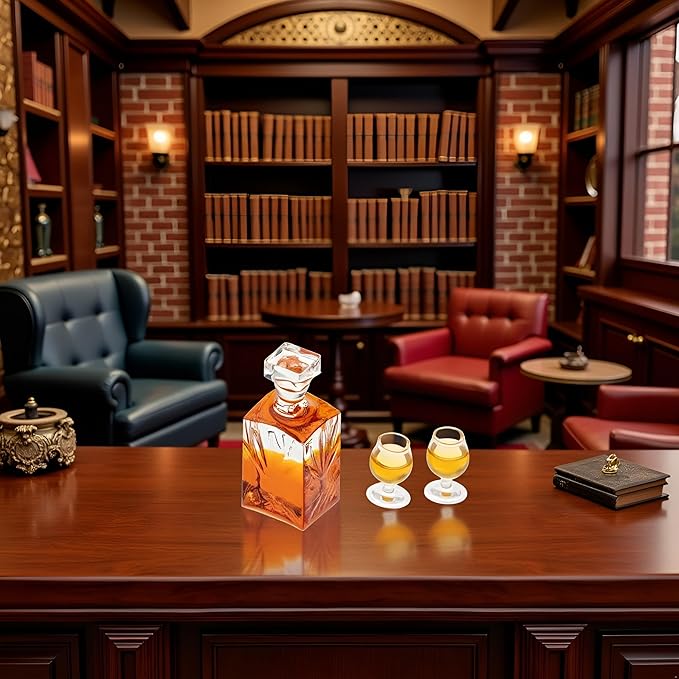 A Set 1:12 Scale Dollhouse Miniature Accessories Whiskey Wine Bottle Bar Model Convenient and Nice Dollhouse Accessories