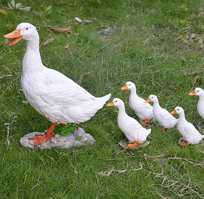 coolboy Real Duck Figurine,Animal Resin Statue Indoor Resin Duck Statue,Garden Decoration Outdoor Sculptures Animal Ornament