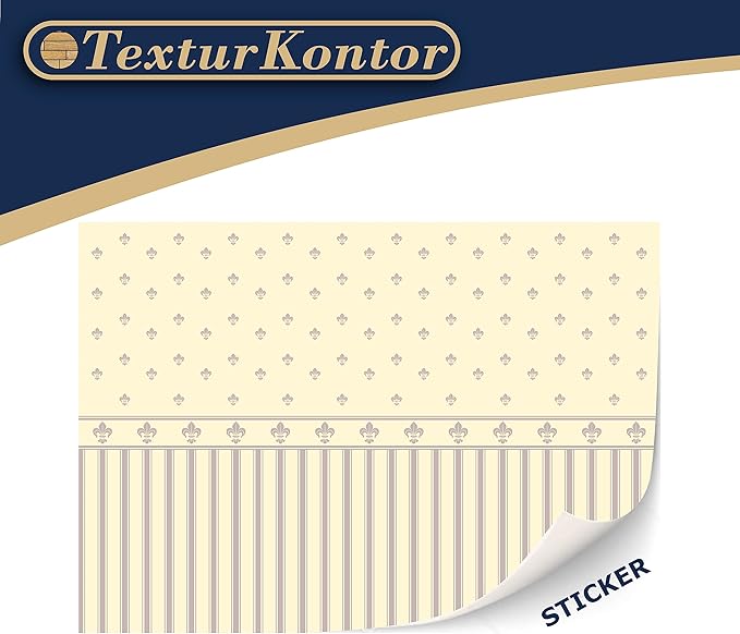 TexturKontor 3 Sheets Self-Adhesive Wallpaper for Dollhouses - 1:12 Scale Antique Classic Victorian Wallpaper (Charlotte)