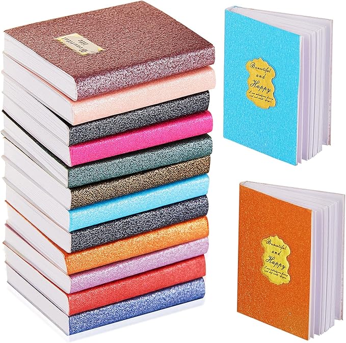 12 Pieces 1:12 Scale Miniatures Dollhouse Books Assorted Miniatures Dollhouse Mini Books Decoration Accessories Doll Toy Supplies(Assorted Style)