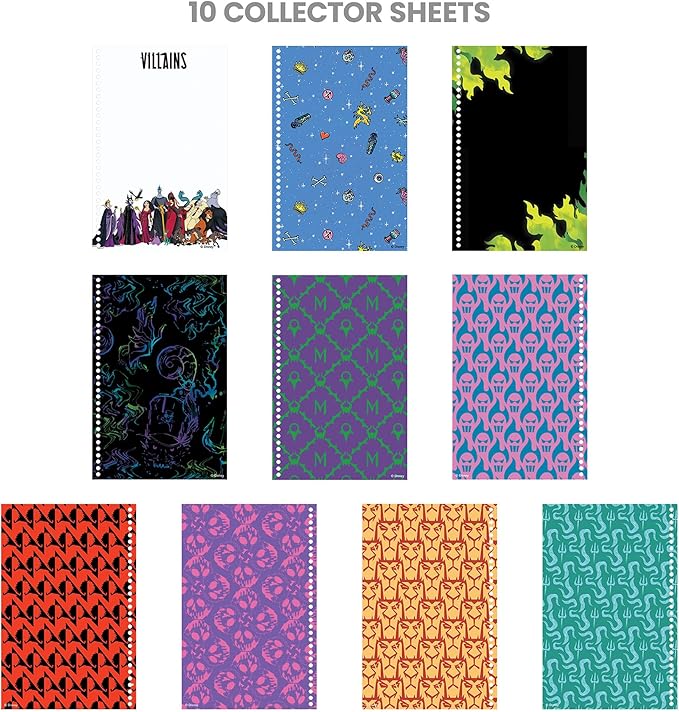 Fashion Angels Disney Villains 1000+ Tabbed Sticker Book, Includes Foil & Vinyl Stickers, Collector Sheets & More, Craft, Decorate & Personalize for Kids