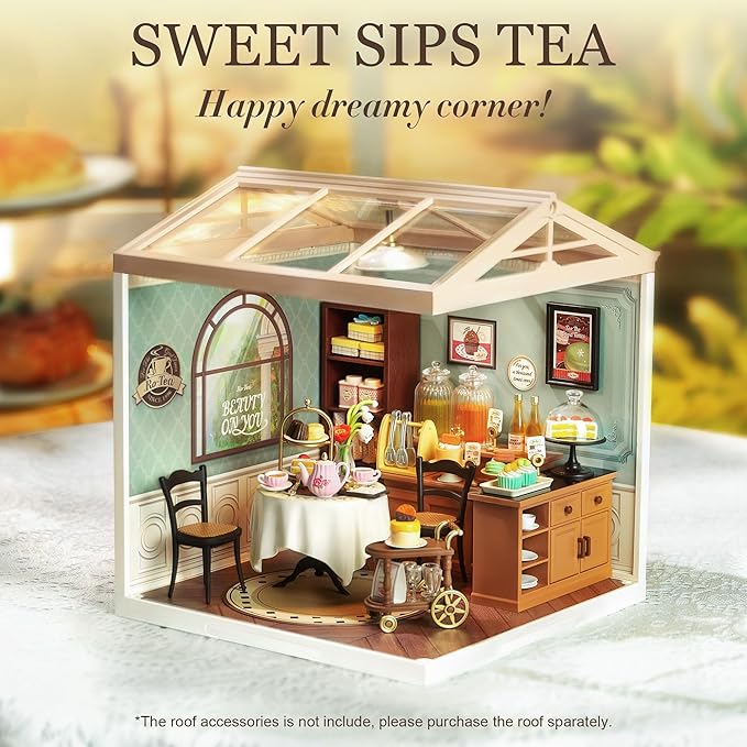 Wowood Super Creator-Mini Blocks Model Building Set for Adults, Miniature Plastic House Kit Super Store-Building Blocks Toys for Teens 8-12, DIY Crafts/Hobbies for Teens&Adults (Sweet Sips Tea)