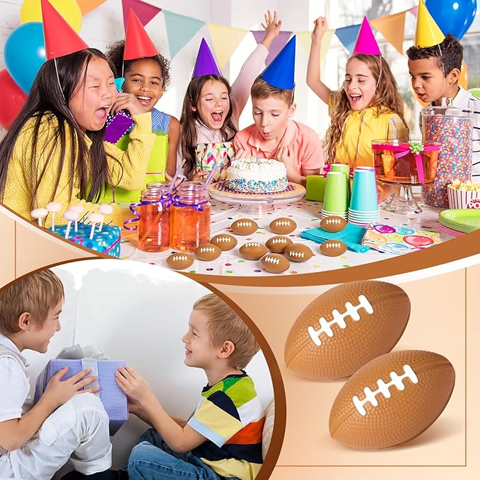 Blulu 30 Pack Mini Footballs Foam Stress Ball Bulk 2.17" for Kids Adult School Party Favor Gift Small Sports Valentines Ball Toy for First Year Down Birthday Party Homecoming Game Goodie Bag Stuffer