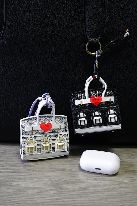 Buyborgood 2 PCS Women Mini Backpack Keychain Accessories Key Pouch Holder Coin Purse Bag Charm Wallet (Black2 + Silvery)