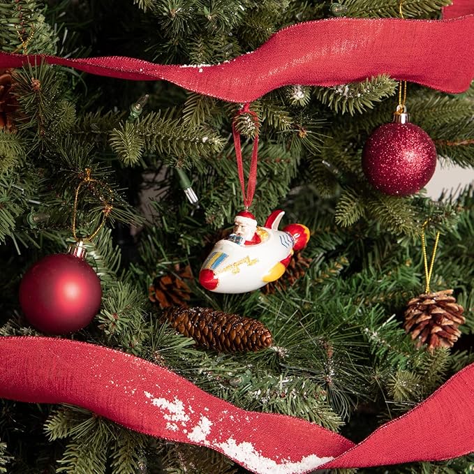 Every Day is Christmas Glass Blown Ornaments Cute Hand Made Figurines Tree Decoration, Rocket Santa