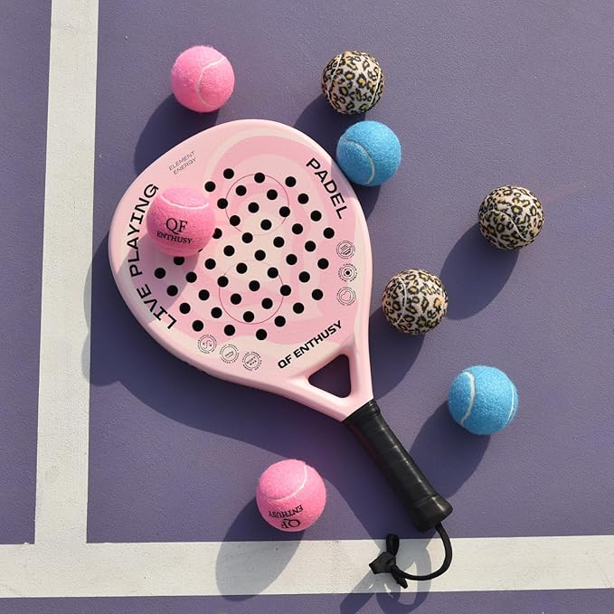 QF ENTHUSY Pink Tennis Balls, 3 Pack Colored Tennis, Suitable for Beginner, Training, Matches & Practice Sessions