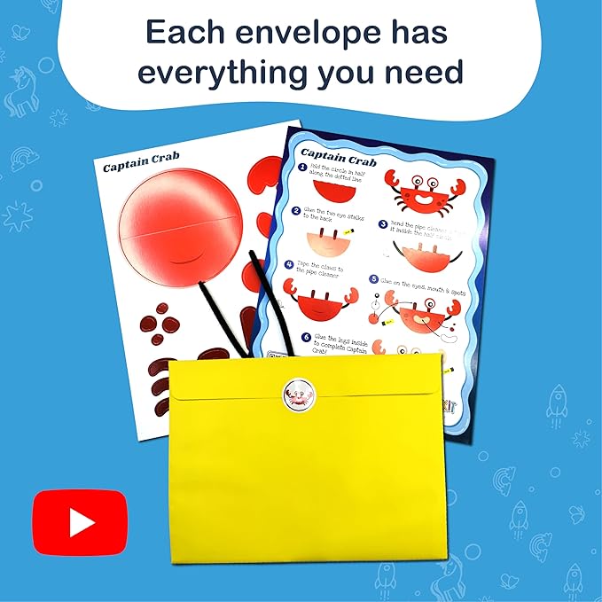 Craftikit® 20 Under The Sea Arts & Crafts Kits for Kids – Mermaid & Sea Animal Paper Crafts for Girls & Boys Ages 4-10 – Preschool Art Supplies & Toddler Craft Set