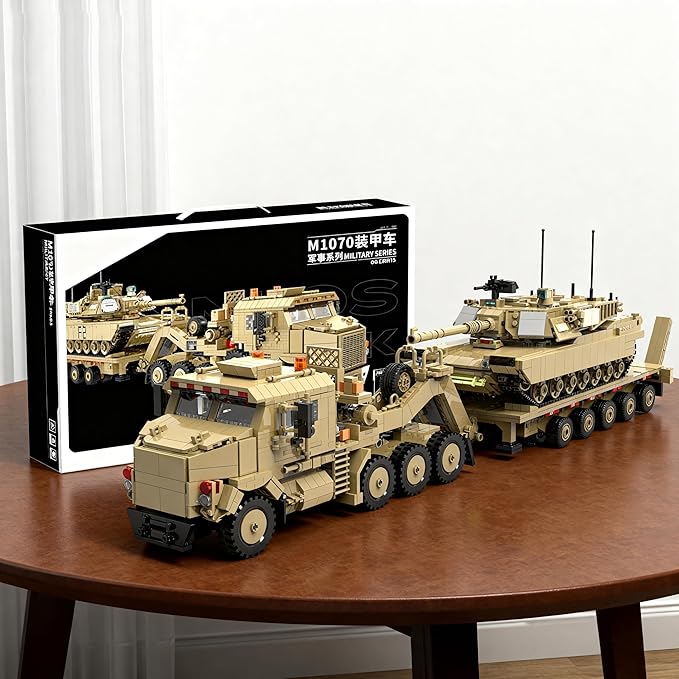 Military M1070 Armored Vehicles Building Kit, WW2 Military Tank Building Block Set, WW2 Armored Tank,Great Gifts Adult Sets for Men,3483 Pieces