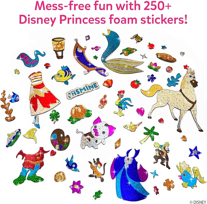 Skillmatics Foil Fun - Disney Princess, Mess-Free Art & Craft Kits for Kids, DIY Creative Activity, Travel Toys, Perfect Gifts for Fans of Moana, Cinderella, Ariel, Jasmine, Ages 4, 5, 6, 7, 8, 9