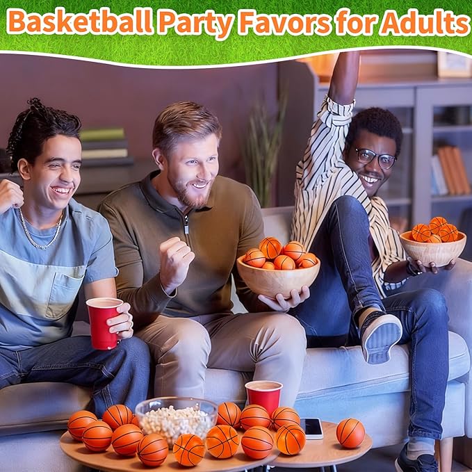 36 Pcs Mini Foam Basketballs for Kids Adults Party Favors,Small Stress Balls Basketballs Bulk Toys Goodie Bag Stuffers Classroom Prizes Party Decorations