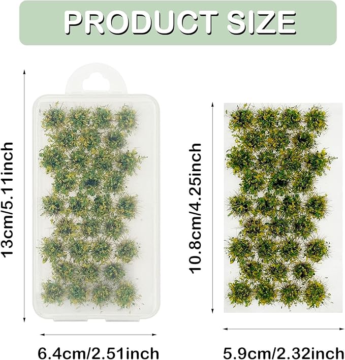 Woohome Static Grass Tufts Flower Cluster Vegetation Groups Miniature Flower Clusters for Terrain Railway Scenery Table Landscape, Yellow and Green